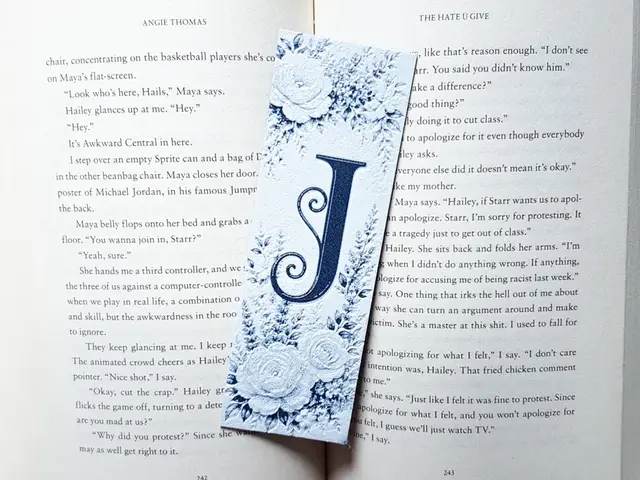 HueForge model: Bookmark, Monogram J, Floral Background, Hueforge by Dame Jo