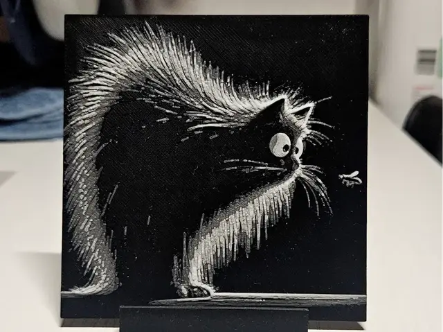 HueForge model: Another fluffy black cat by Mano's 3d_Art