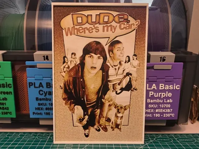 HueForge model: Dude, Where's My Car? Movie Poster - Hueforge Art by Lumpy3D
