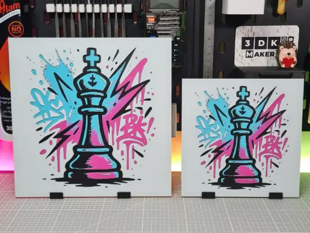 HueForge model: Chess Art Graffiti Bishop - Hueforge - 4 Couleurs by Montoya Maker