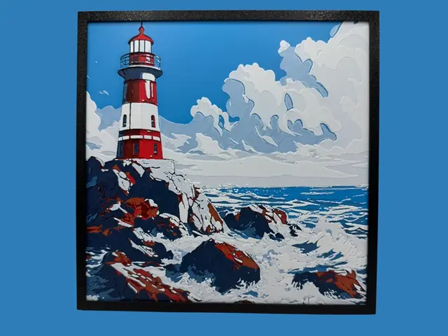 HueForge model: Lighthouse on the Ocean by Canadian Gamer