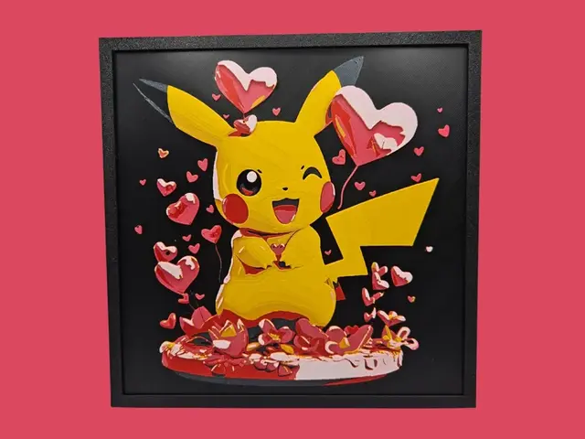 HueForge model: I Pikachoose You! (Pikachu Pokemon Hueforge) by BusyKikiBee