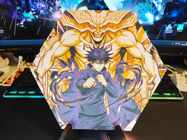 HueForge model: Hueforge Megumi (Jujutsu Kaisen) honeycomb mode by JGz3DMaker