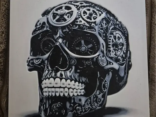 HueForge model: mechanical skull 2 hueforge by Buntsta