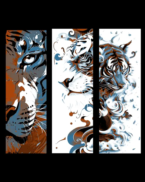 HueForge model: the artists view of the mighty Tiger - Set of bookmarks by BooneCo3d