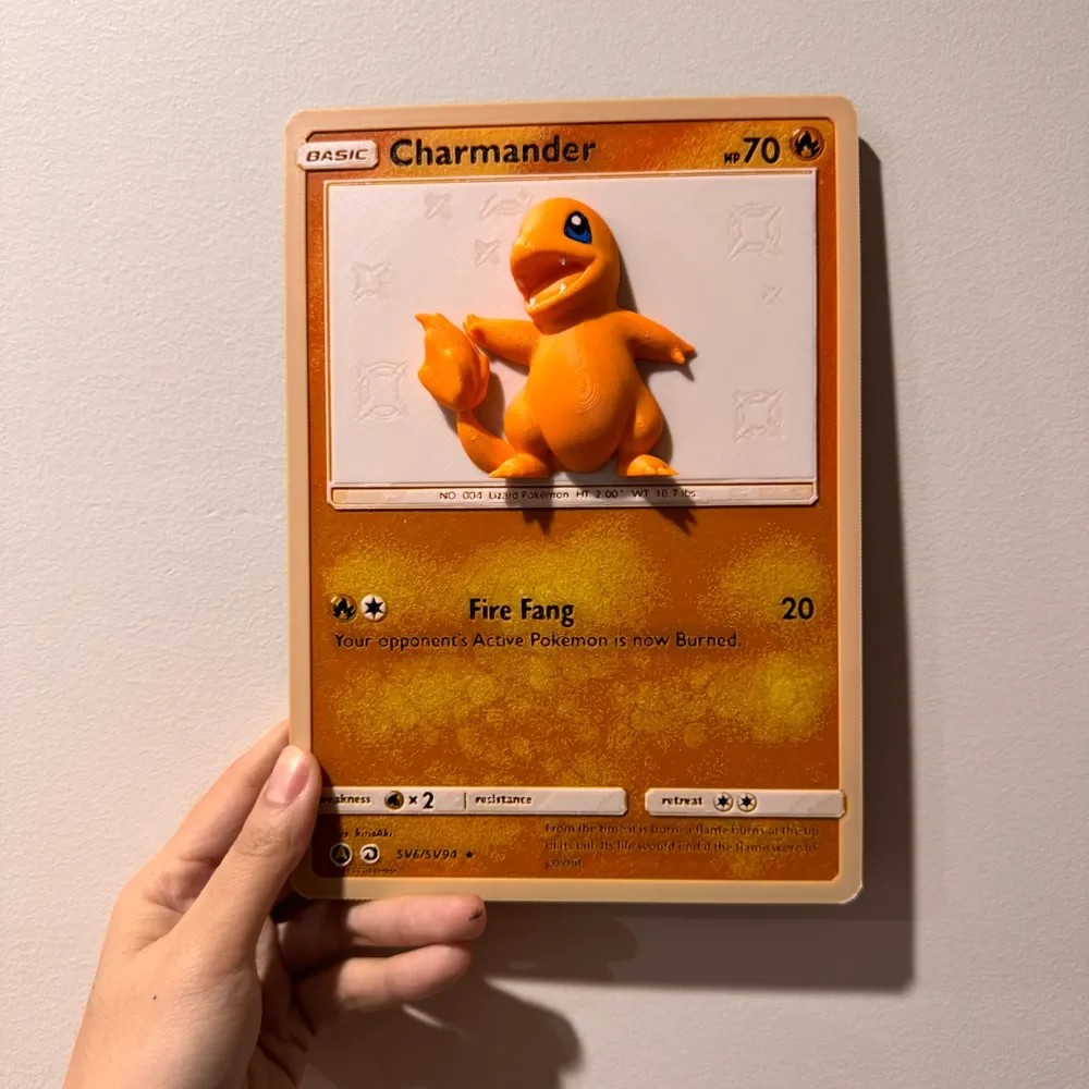 Oversized Charmander Pokemon Card - Hueforge Hybrid by cyanidesugar HueForge model: Oversized Charmander Pokemon Card - Hueforge Hybrid by cyanidesugar