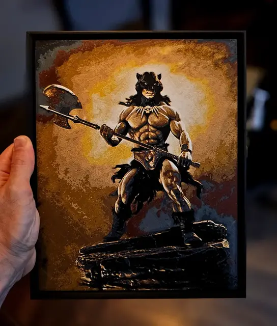 HueForge model: DarkWolf - Fire and Ice (Filament Painting) by C3D