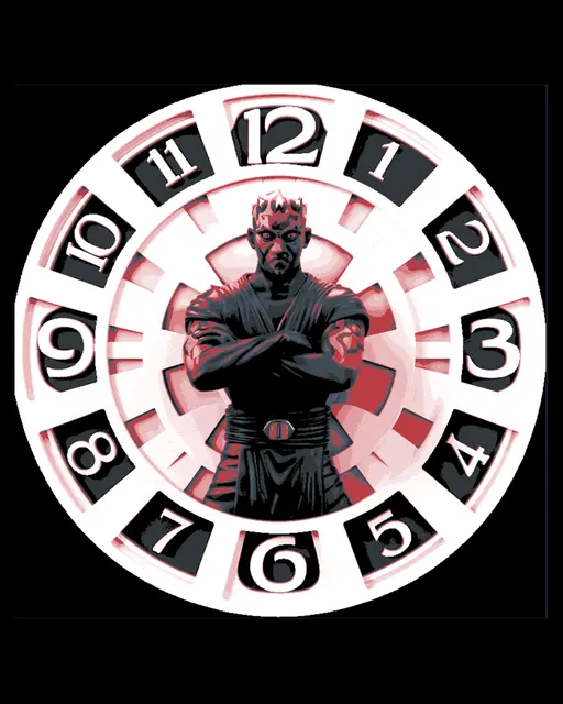 HueForge model: Fan Art - Star  Wars Character Darth Maul Clockface by BooneCo3d