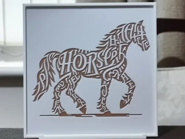 HueForge model: Word Art Horse - HueForge 2 Color by BoDad