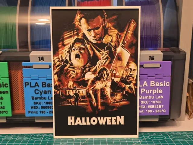 HueForge model: Halloween Movie Poster V2 - Hueforge Art by Lumpy3D