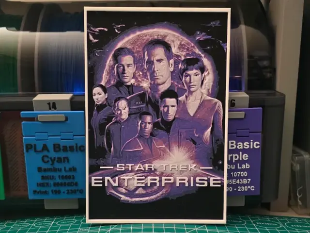 HueForge model: Star Trek: Enterprise Poster - Hueforge Art by Lumpy3D