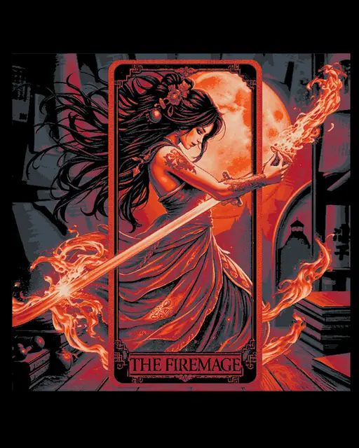 HueForge model: The Dance of the Fire Mage - Part 1 of a 3 part series by BooneCo3d
