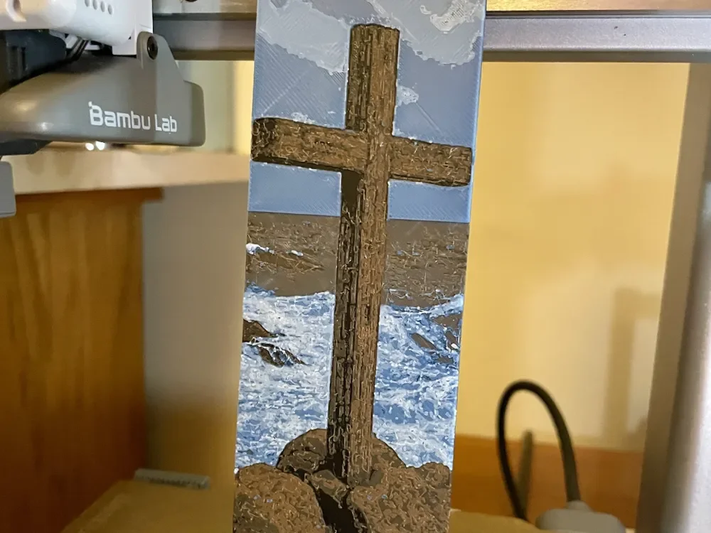Cross Bookmark by 3D_Forged HueForge model: Cross Bookmark by 3D_Forged