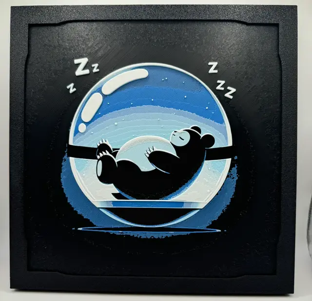 HueForge model: Snorlax - Pokeball Hueforge by Canadian Gamer