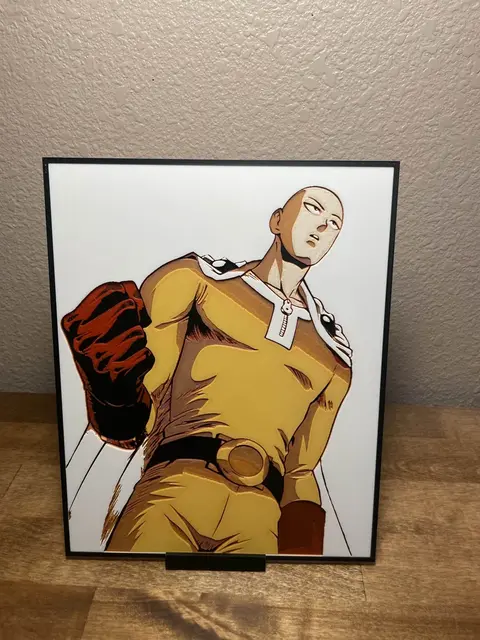 HueForge model: Updated - One Punch Man by Cloudy Nostalgia