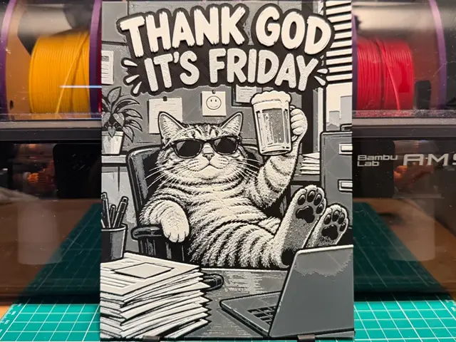Thank God It's Friday Cat Poster
