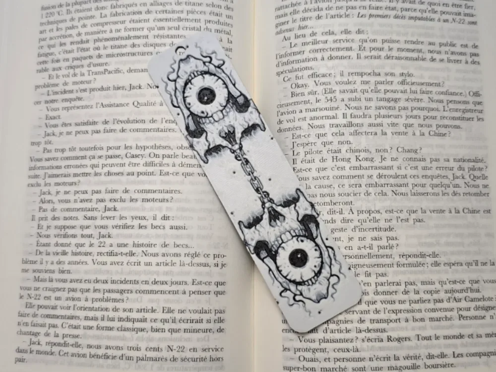 Bookmark Skull Eyes Only Black & White by Kactus Fpv HueForge model: Bookmark Skull Eyes Only Black & White by Kactus Fpv