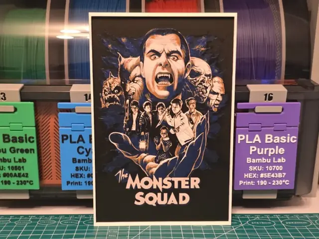 HueForge model: The Monster Squad Movie poster - Hueforge Art by Lumpy3D