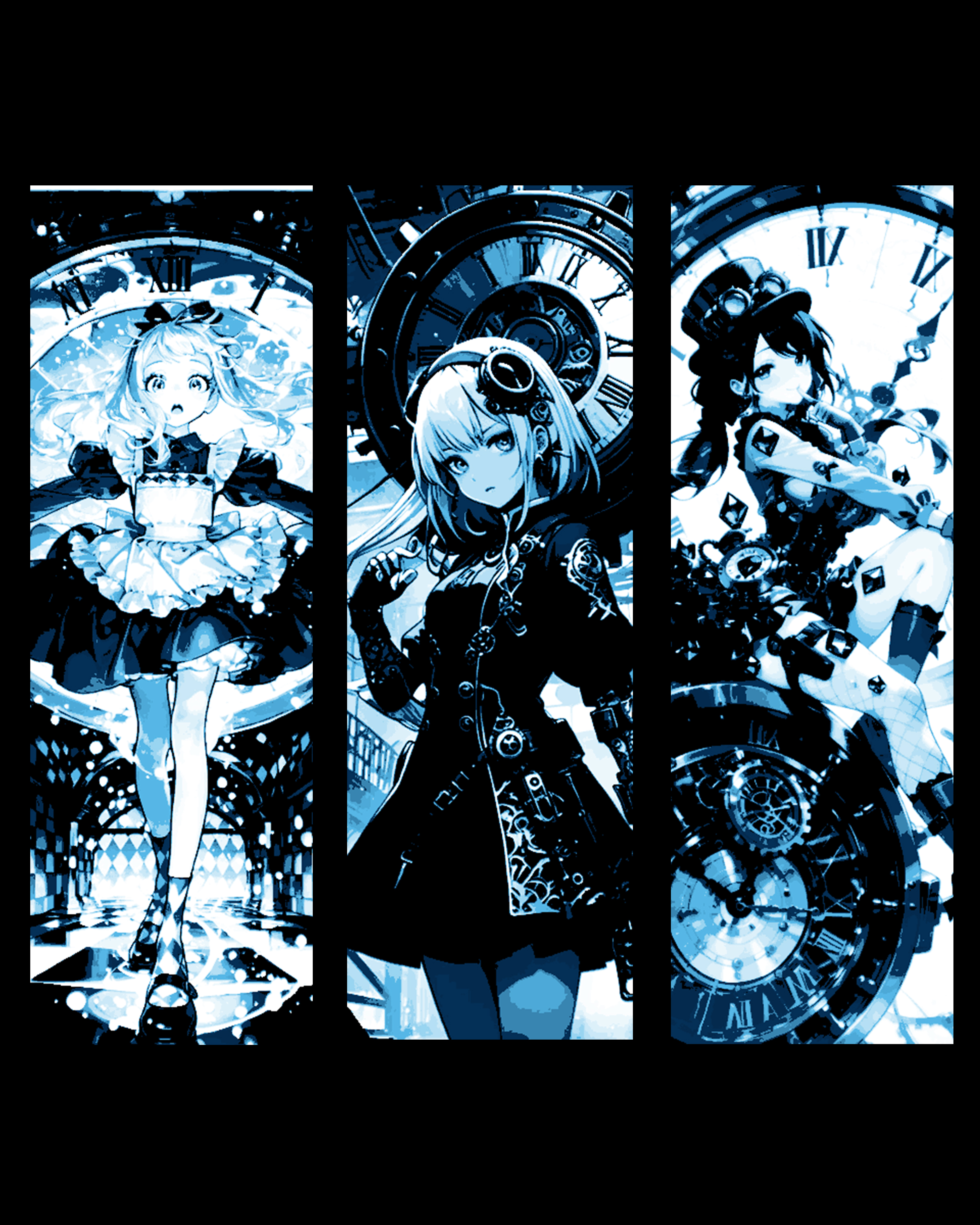 More time or less time? - Anime Girls and Clocks - Set 2 of Bookmarks by BooneCo3d HueForge model: More time or less time? - Anime Girls and Clocks - Set 2 of Bookmarks by BooneCo3d