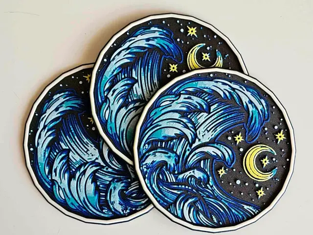 HueForge model: "Moonlit Tide" - Coasters Set by C3D