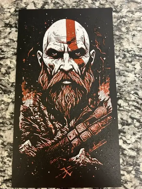 HueForge model: Kratos includes A1 mini size (HueForge print) by Houston713Texan