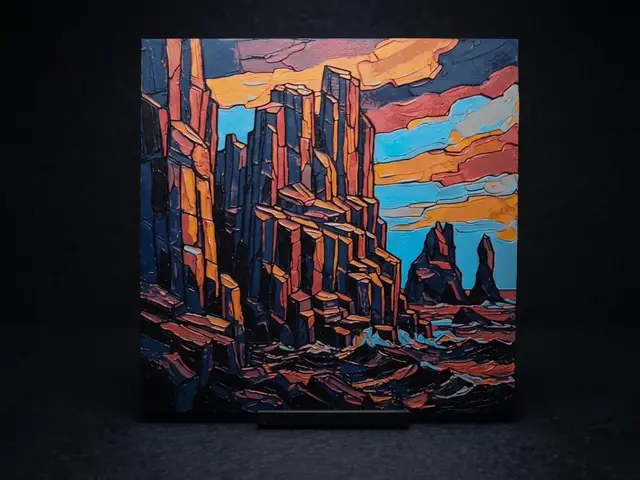 HueForge model: Basalt Ocean Sunset - Hueforge by LED