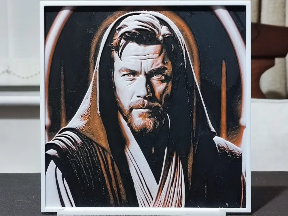 Obi Wan Kenobi - HueForge 3 Color by BoDad HueForge model: Obi Wan Kenobi - HueForge 3 Color by BoDad