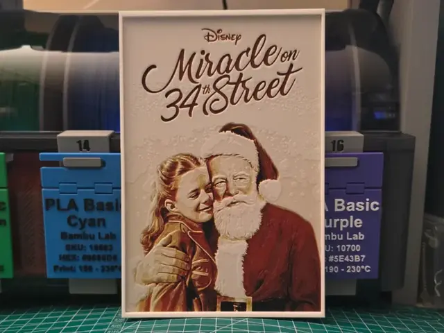 HueForge model: Miracle on 34th Street Movie Poster - Hueforge Art by Lumpy3D