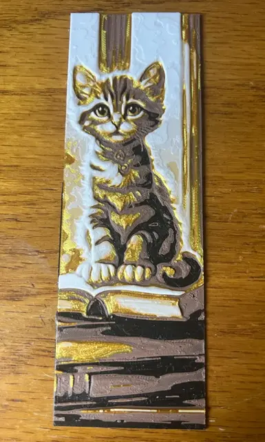HueForge model: Book Cat Bookmark by Leafy