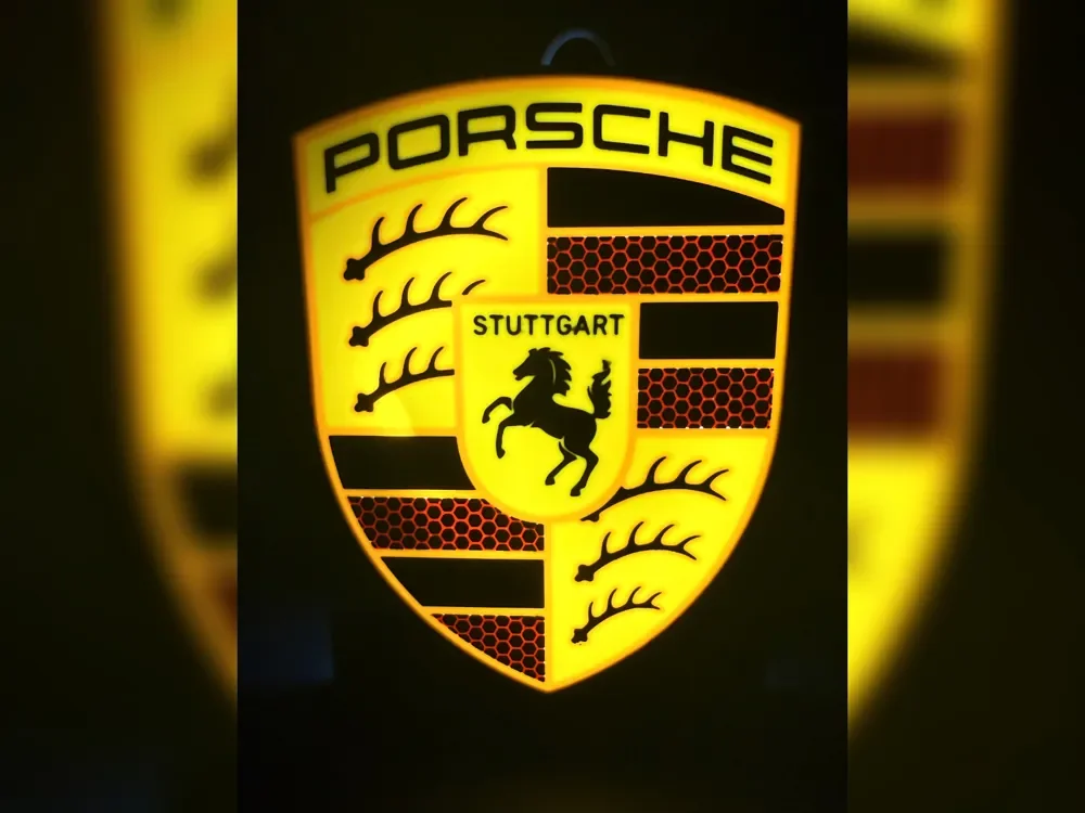Porsche Crest Lightbox Display by Thadius HueForge model: Porsche Crest Lightbox Display by Thadius