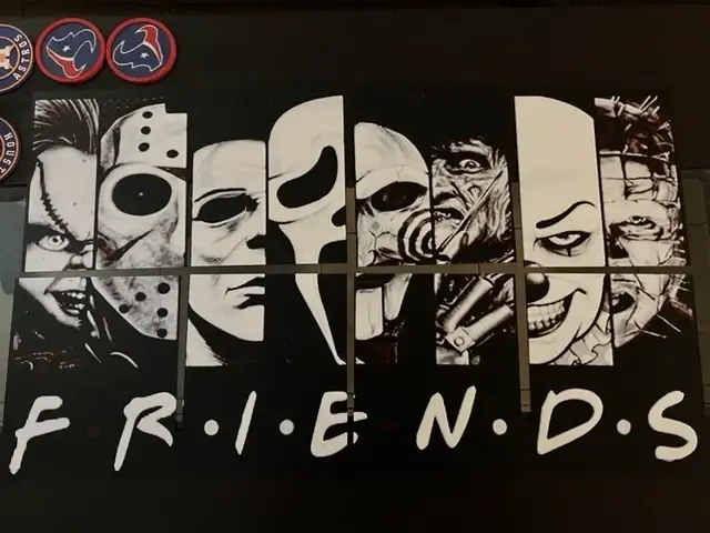 HueForge model: scary friends huge 8 plate (HueForge print) by Houston713Texan