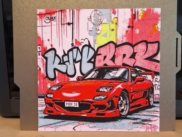 HueForge model: Mazda RX 7 - Graffiti - Hueforge - 4 colours by 3dGlow