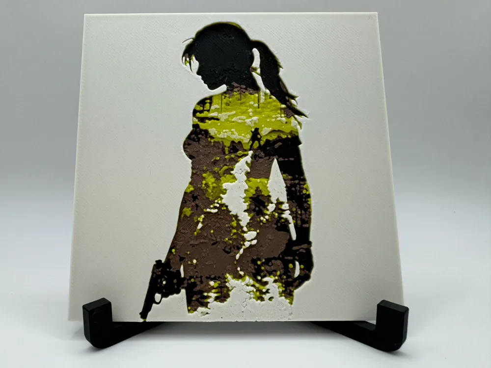 Lara Croft Silhouette - Tomb Raider by Canadian Gamer HueForge model: Lara Croft Silhouette - Tomb Raider by Canadian Gamer