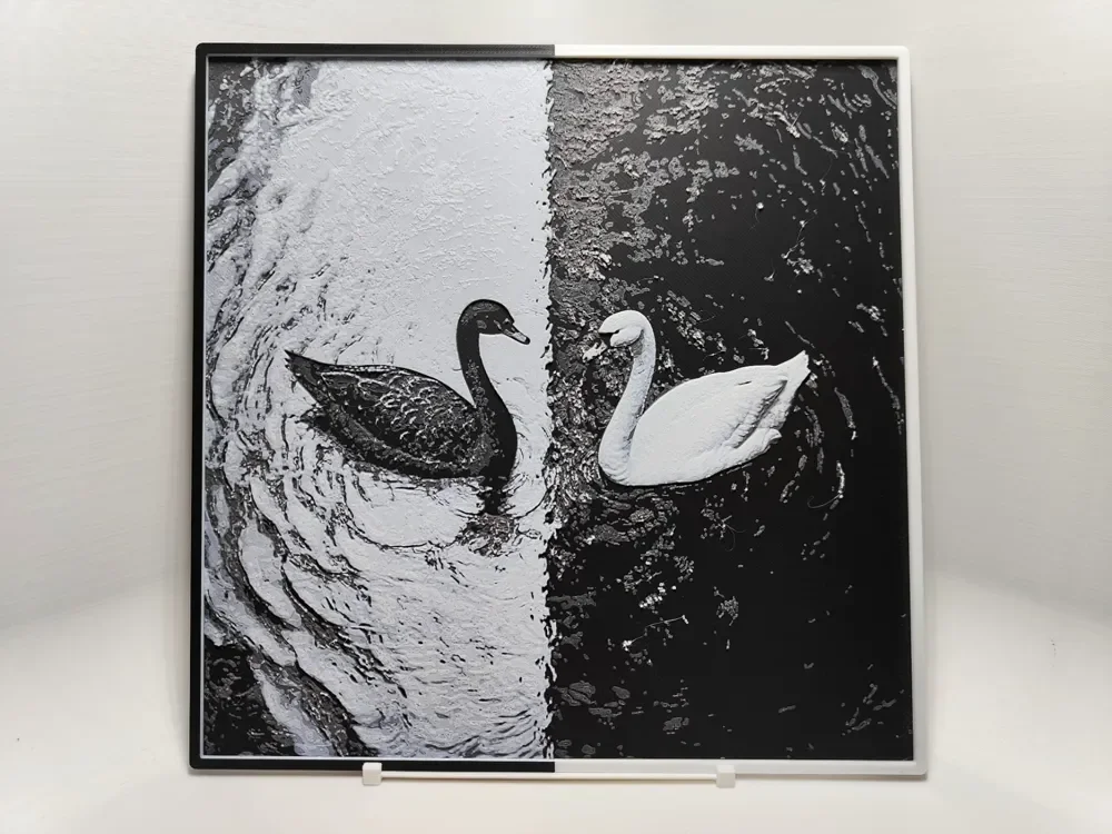Black and White Swans - Hueforge by BeaN HueForge model: Black and White Swans - Hueforge by BeaN