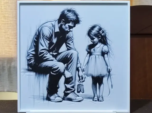 HueForge model: Daddy & Daughter - HueForge 2 Color by BoDad