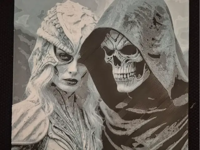 HueForge model: reaper and bride hueforge by Buntsta