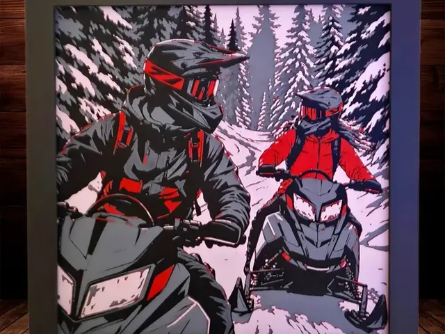HueForge model: Snowmobiling Saturdays by Side Quest Hues