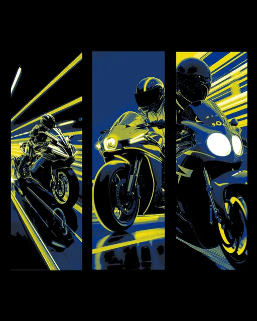 HueForge model: Motorcycle art at its finest - Neon Lights and Beautiful Lines - Set of Bookmarks by BooneCo3d