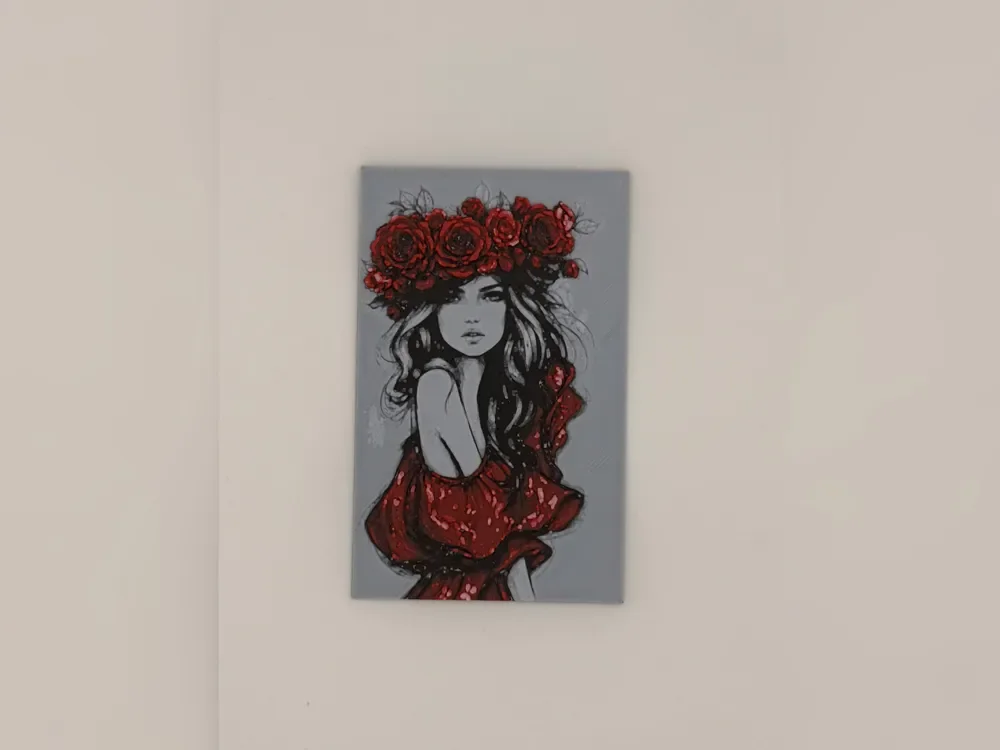 Rose Crown Watercolour Girl hueforge sketch by Thadius HueForge model: Rose Crown Watercolour Girl hueforge sketch by Thadius