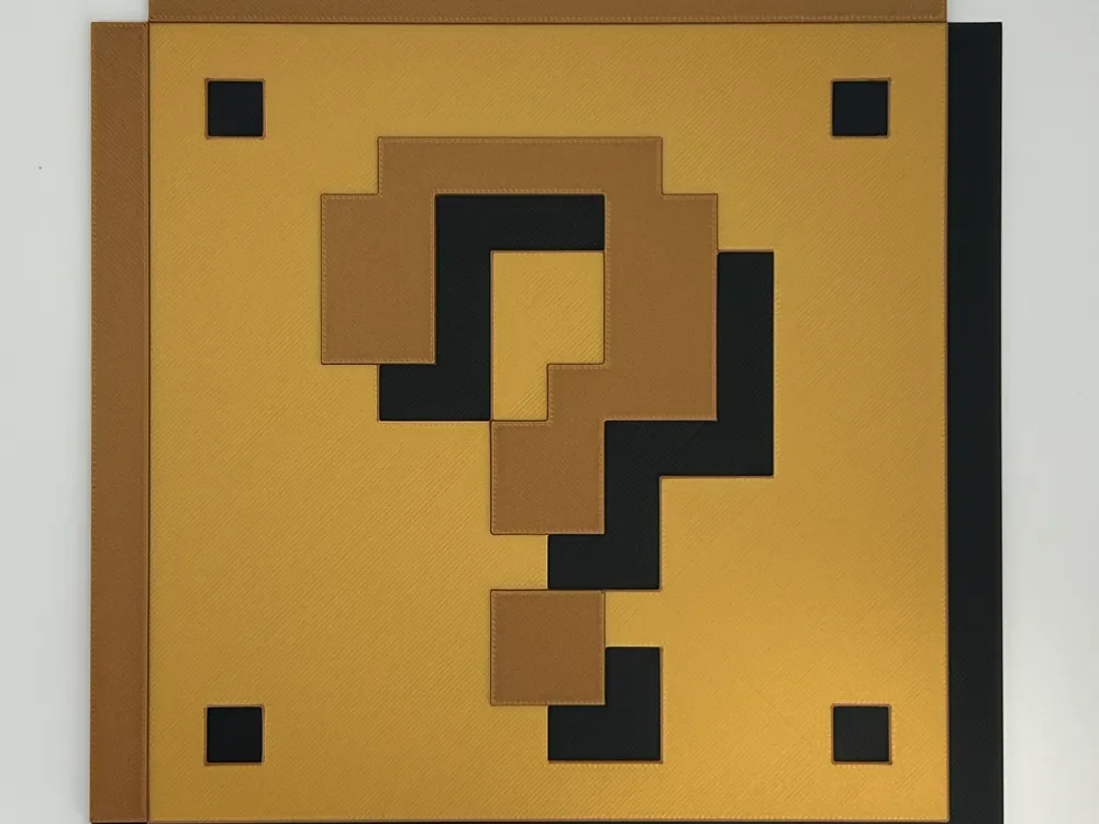 Super Mario Question Mark Block HueForge by CreativeDestructions HueForge model: Super Mario Question Mark Block HueForge by CreativeDestructions