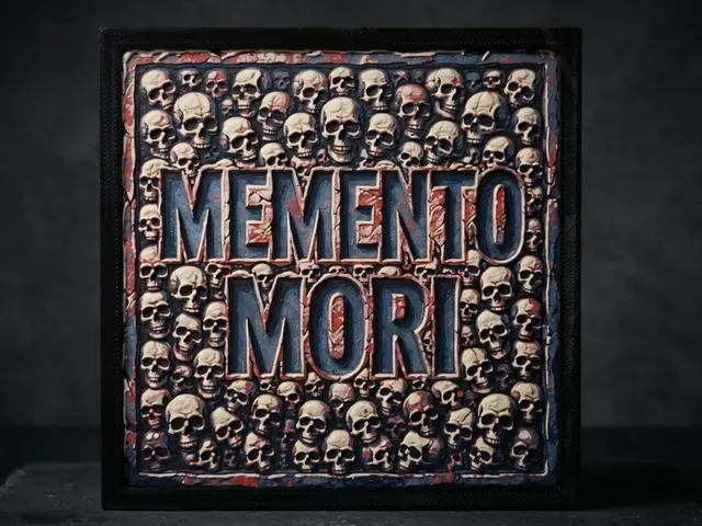 HueForge model: Memento Mori Skulls - Hueforge by LED