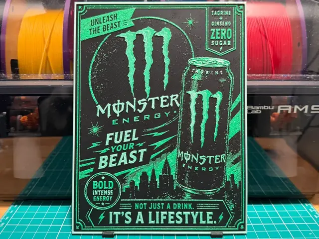 HueForge model: Monster Energy Poster HueForge by liv_3d