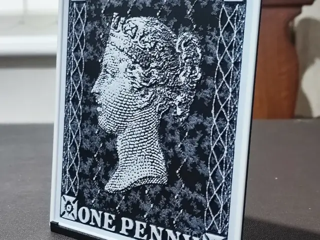 HueForge model: Penny Black Postage Stamp HueForge 4 Color by BoDad