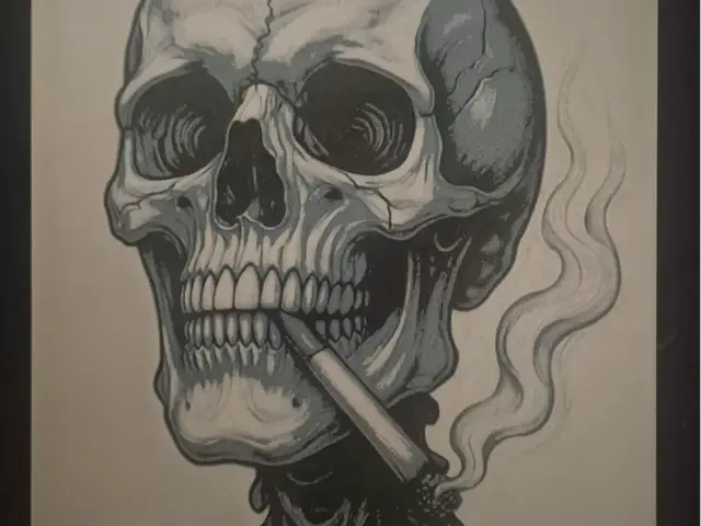 HueForge model: skull + ciggerette hueforge by Buntsta