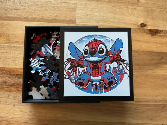 HueForge model: Puzzle Box Lid - Stitch Cosplay Spider-Man by Canadian Gamer