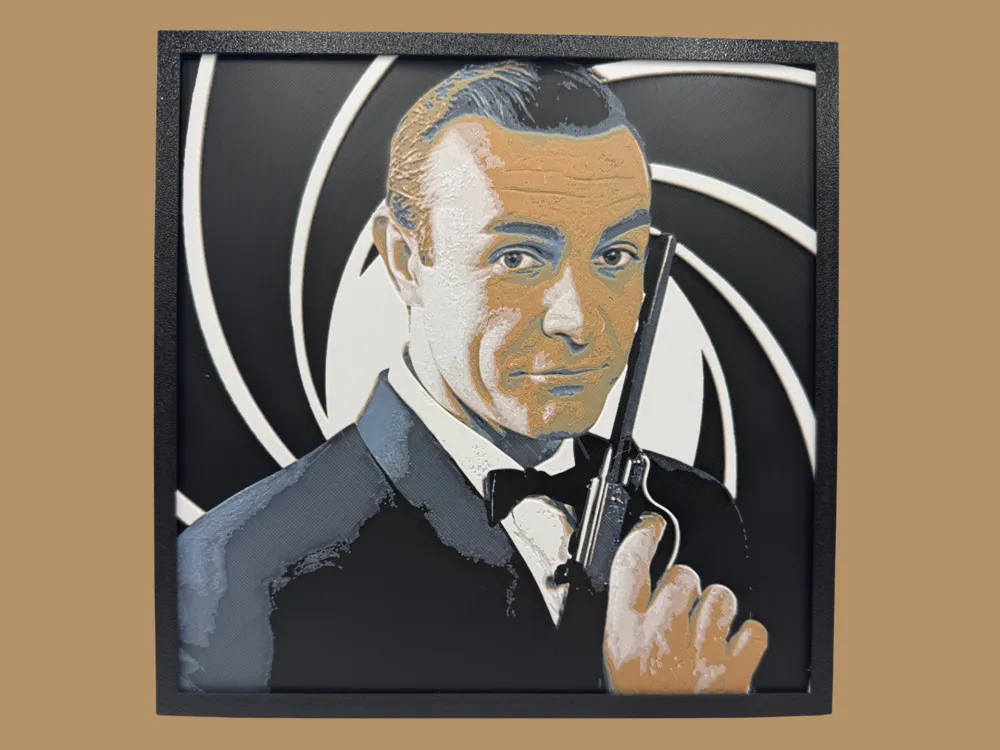 Sean Connery - James Bond by Canadian Gamer HueForge model: Sean Connery - James Bond by Canadian Gamer