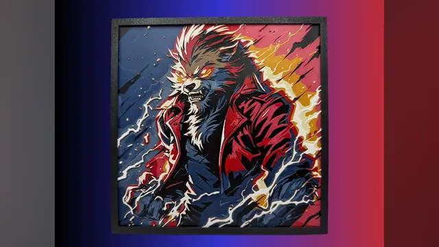 HueForge model: Werewolf - Horror / Fantasy Hueforge by Canadian Gamer