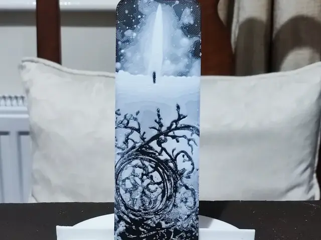 HueForge model: Winter Candle Bookmark - 2 Color by BoDad