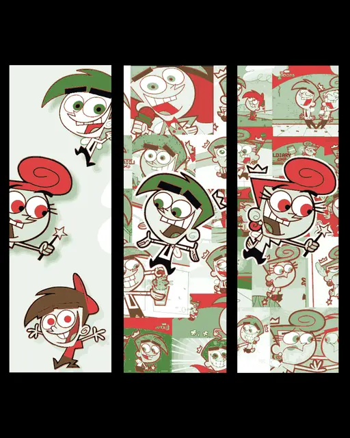 HueForge model: Fan Art tribute to Classic nickelodeon Cartoon - Fairly Odd Parents - Set of Bookmarks by BooneCo3d