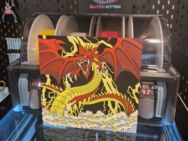HueForge model: Slifer The Sky Dragon - Yugioh Hueforge by Glitch Kitten